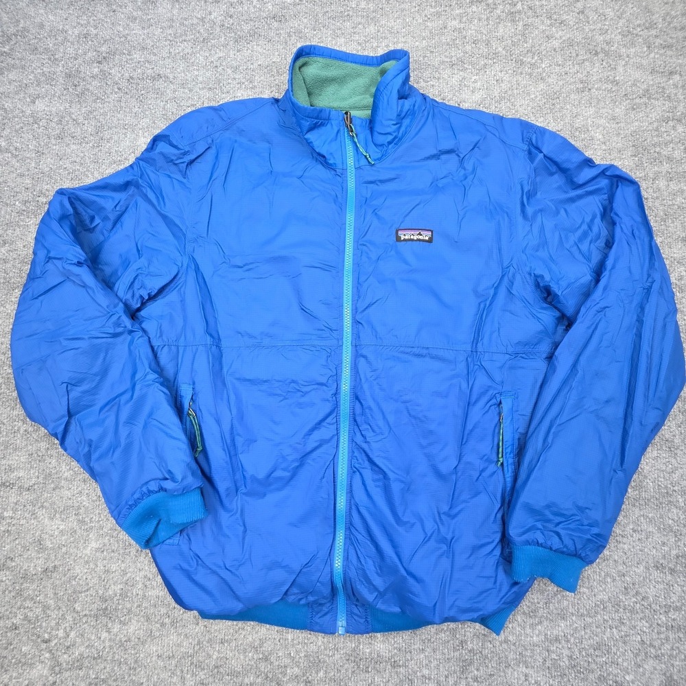 Patagonia Reversible Shelled Microdini Jacket Mens L / XL Blue Zip Bomber 26215